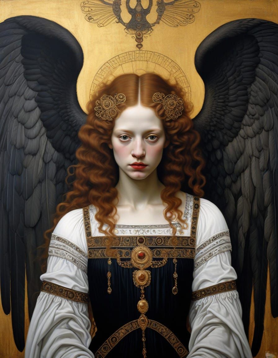 Klimt, mary Beale. winged death, overshadowing fear, canvas,...