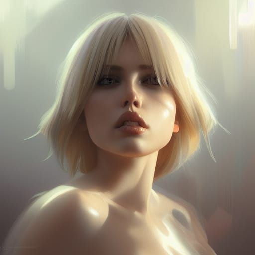 Blonde Portrait in Hyperdetailed Art Nouveau Style