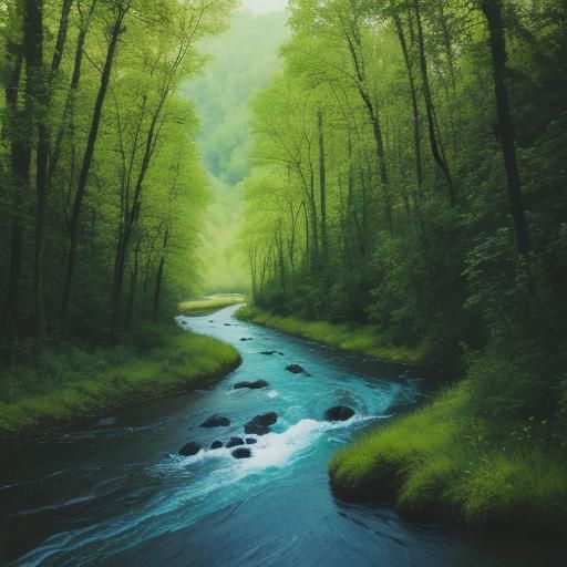 River Flowing Through a Dense Forest