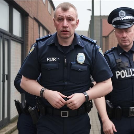 Dramatic Police Manhunt Illustration