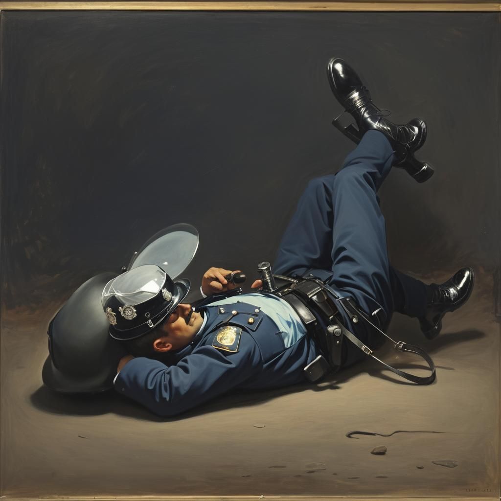 Recumbent Policeman Generated by AI