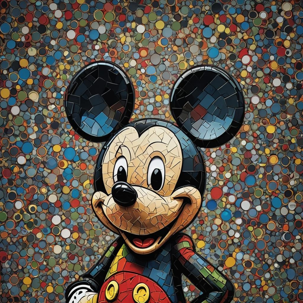 Pop Art Mickey Mouse in Hyperrealistic Style