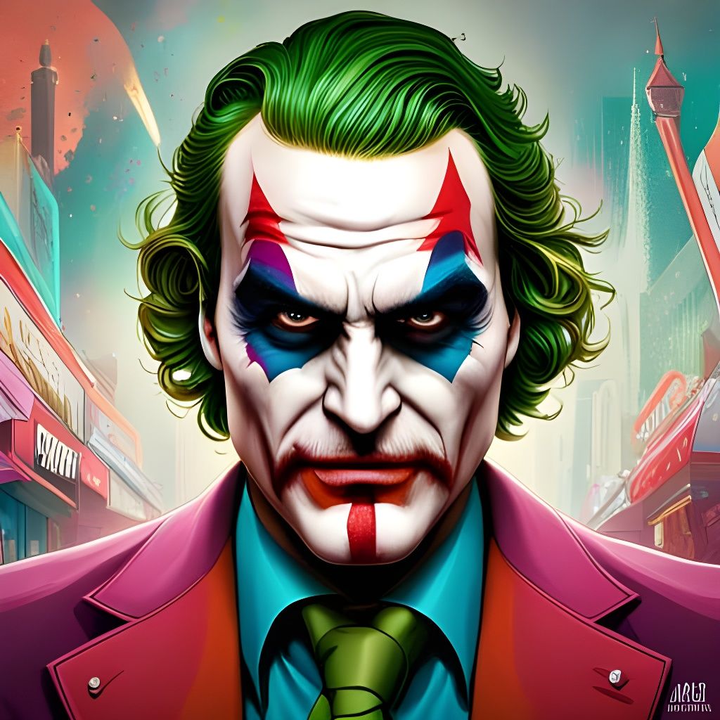 Joker Portrait in Art Nouveau Style