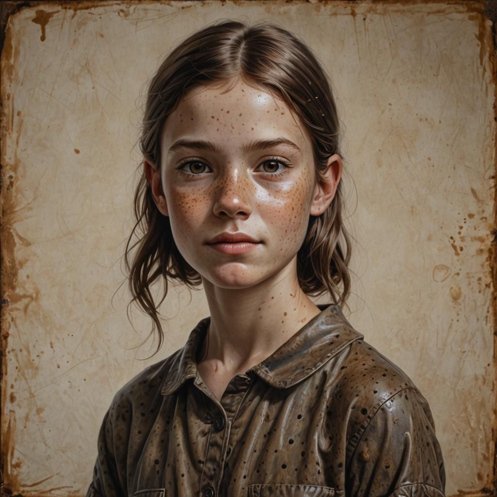Hyper-Realistic Portrait of a Confident Young Girl
