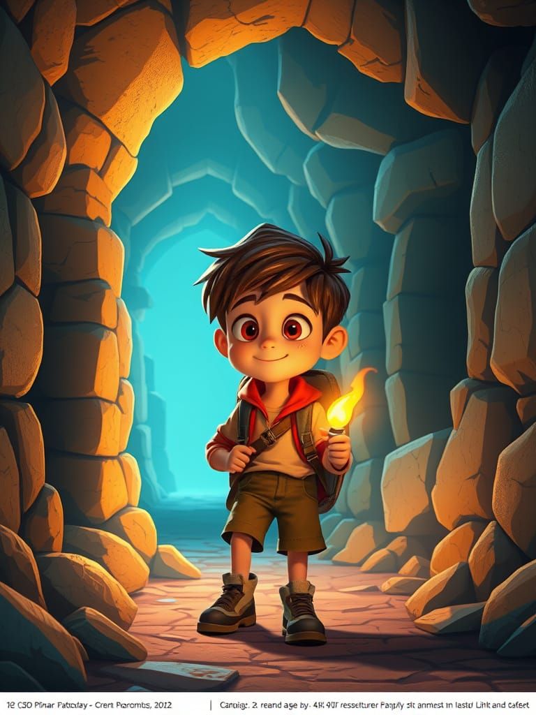 Lost in Whimsical Catacombs with Vibrant, Exaggerated Cartoo...