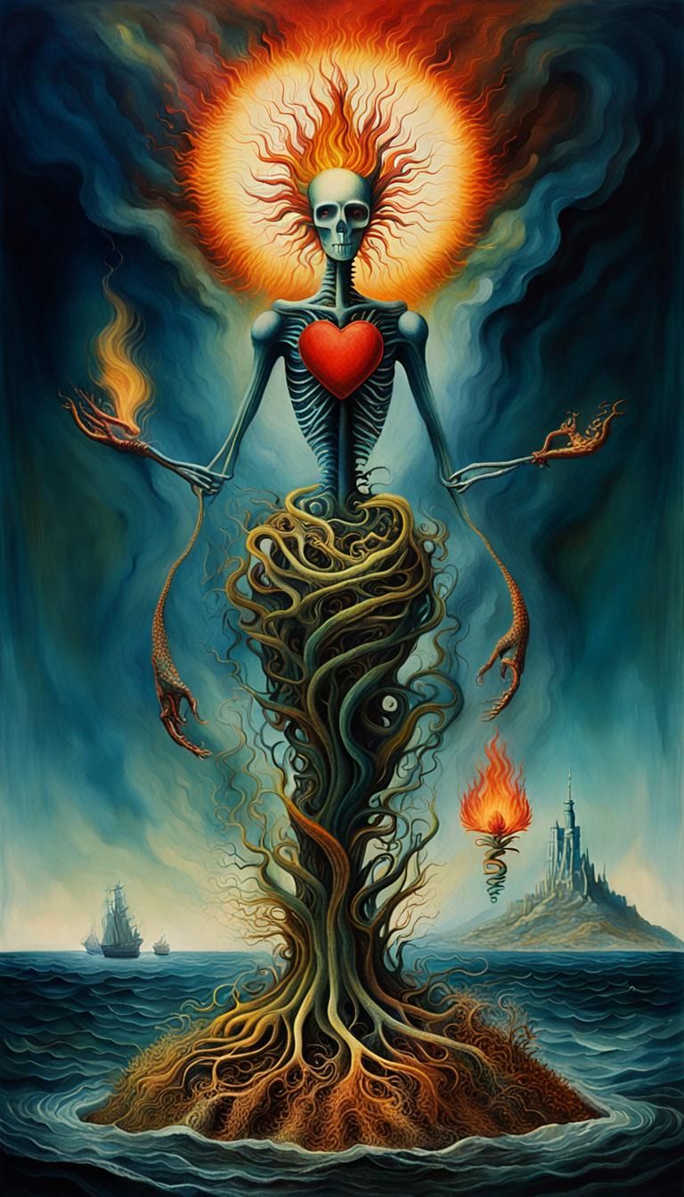 Heart of flame ,Sacred Heart Of Christ ,sea weed   Je me sou...
