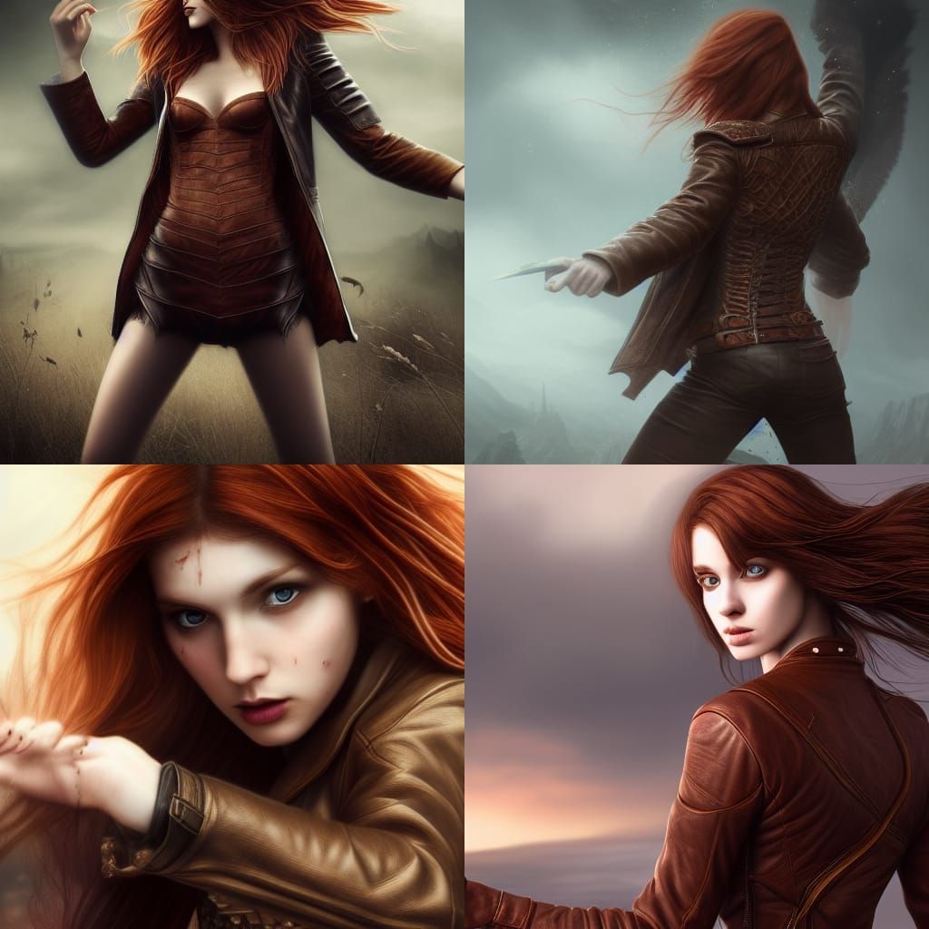 Fantasy Girl Demon Hunter in Detailed Matte Painting