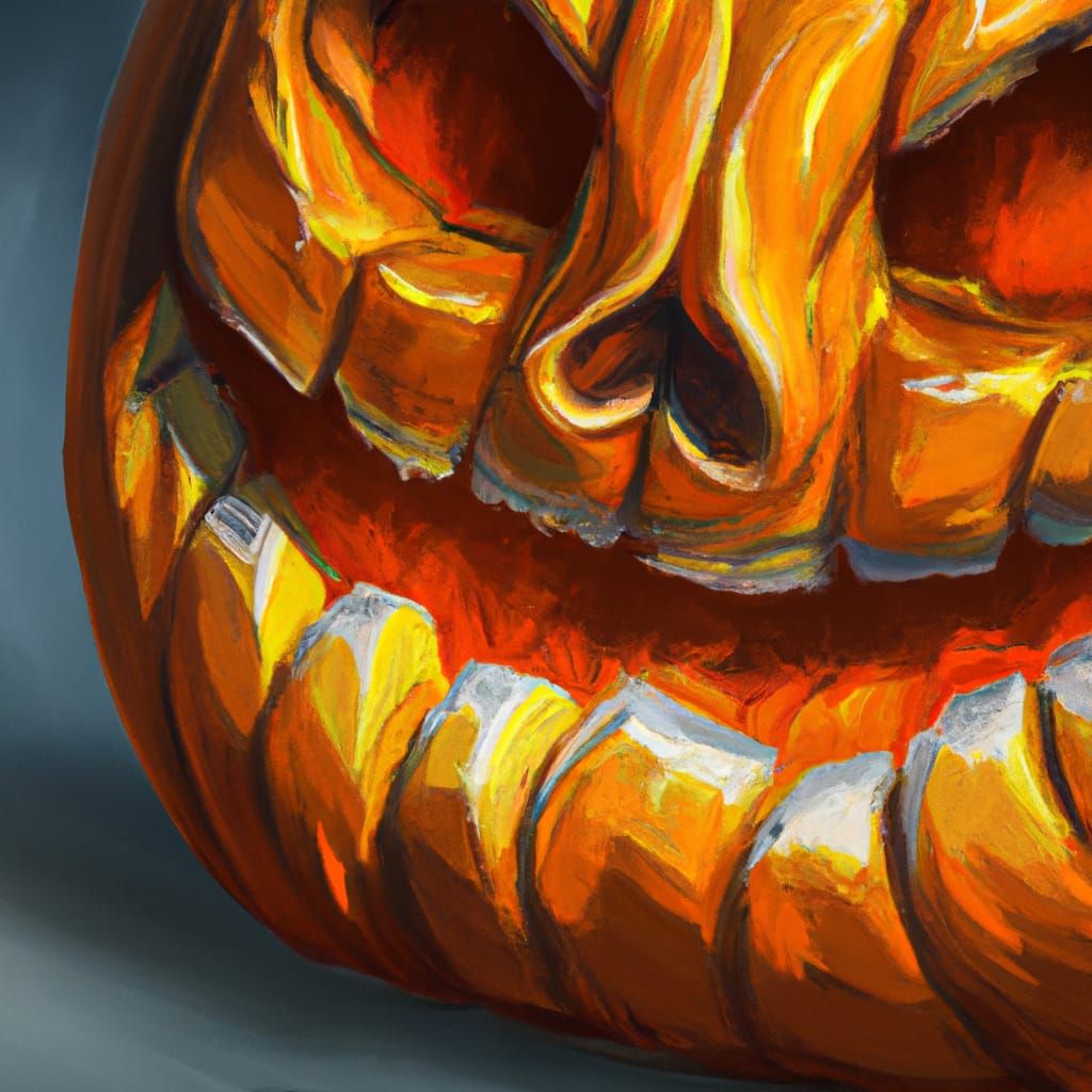 Hyperrealistic Jack-o'-Lantern Cacodemon in Surreal Horror S...