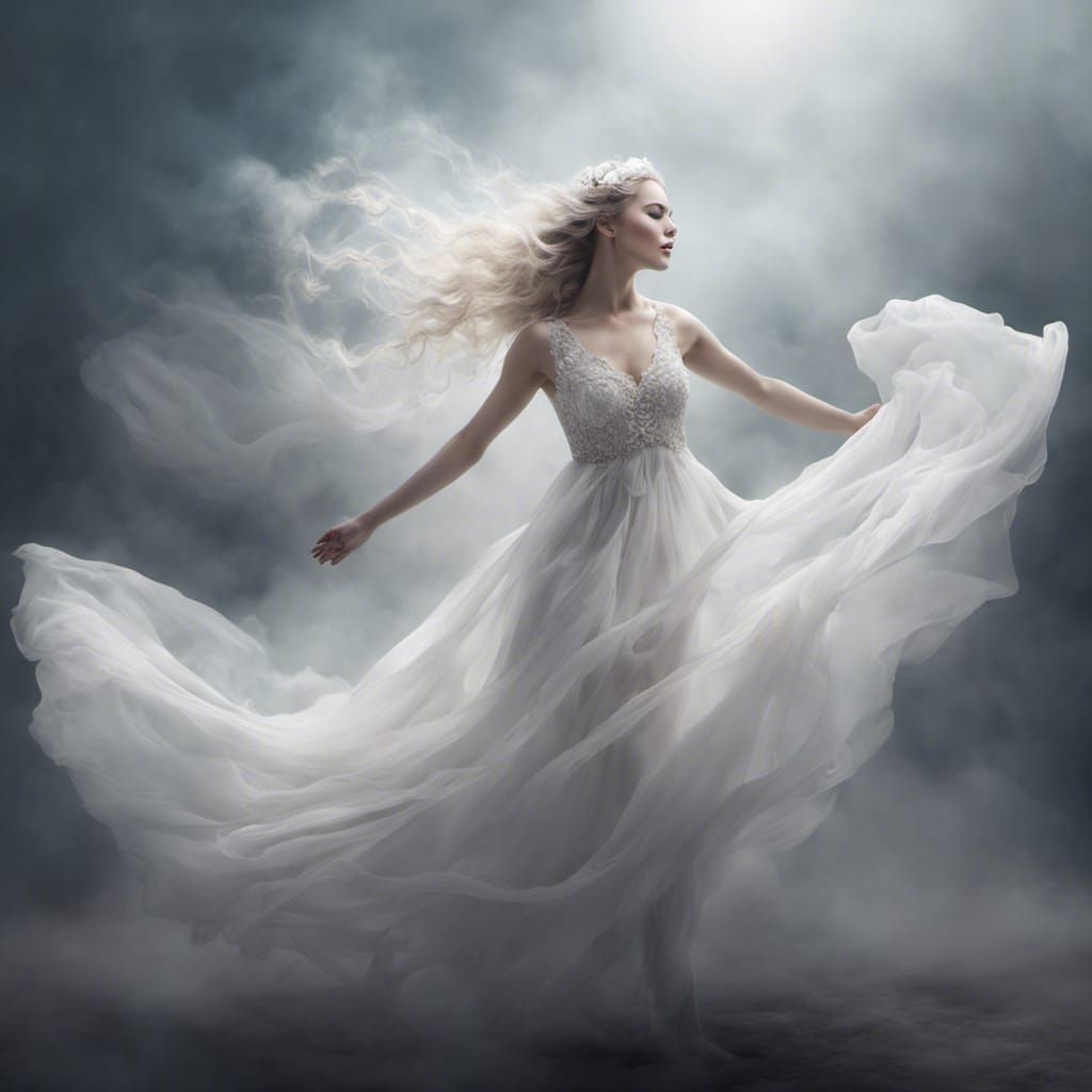 Ethereal Sylph Dancing in Air: Digital Matte Painting