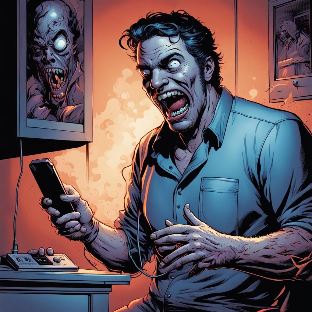 Horror Figure with Voice Changer in Comic Book Style