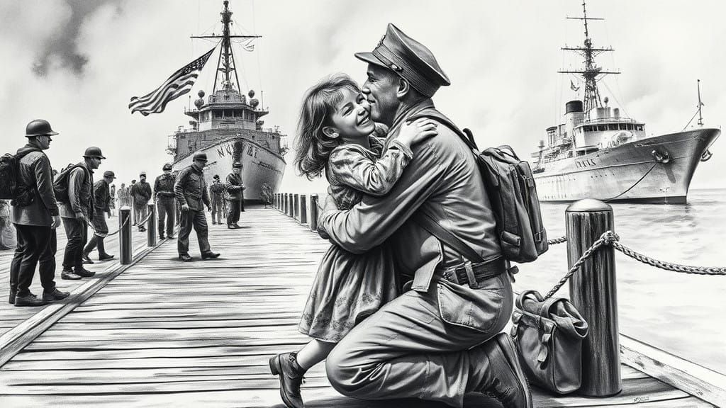 Emotional Homecoming in Monochromatic Oil