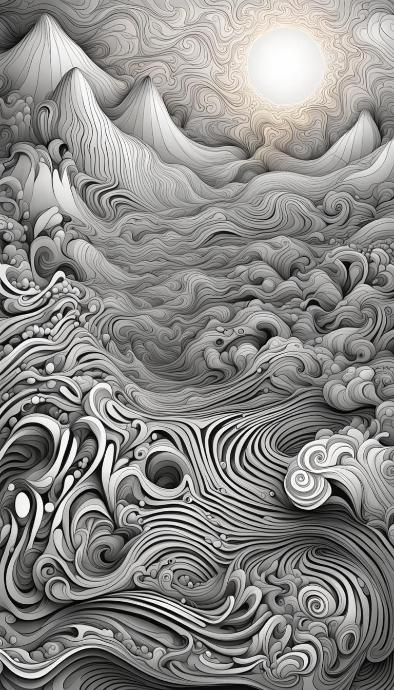 Abstract Fractal Fantasy Landscape in 3D