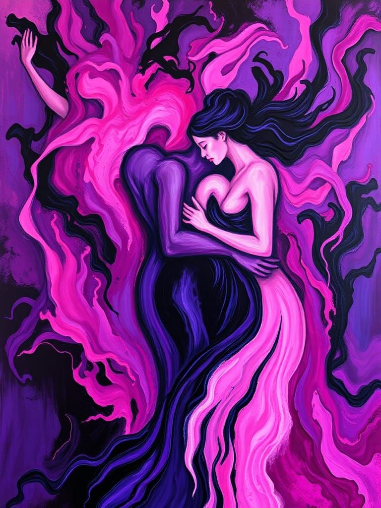 Surreal Dance in Vibrant Abstraction