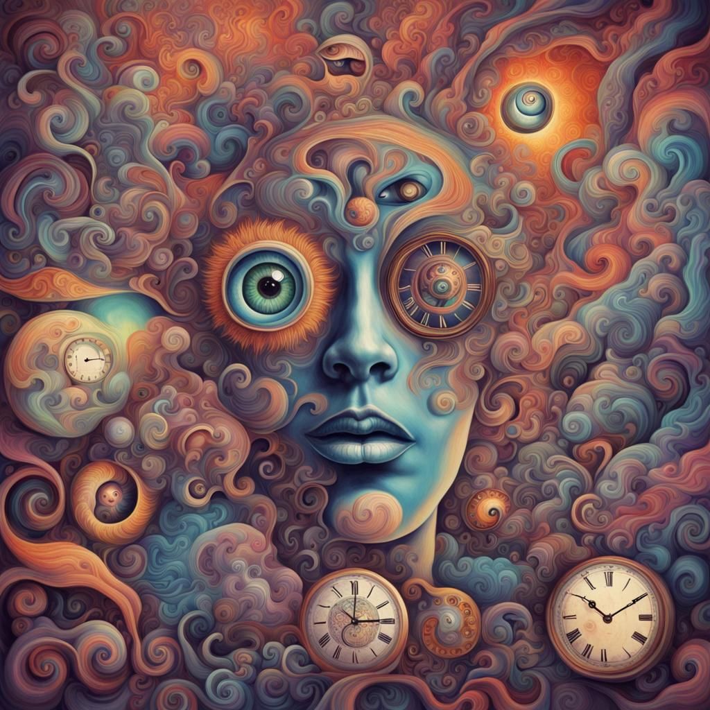 Psychedelic Surrealism: Swirling Colors and Dreamscapes