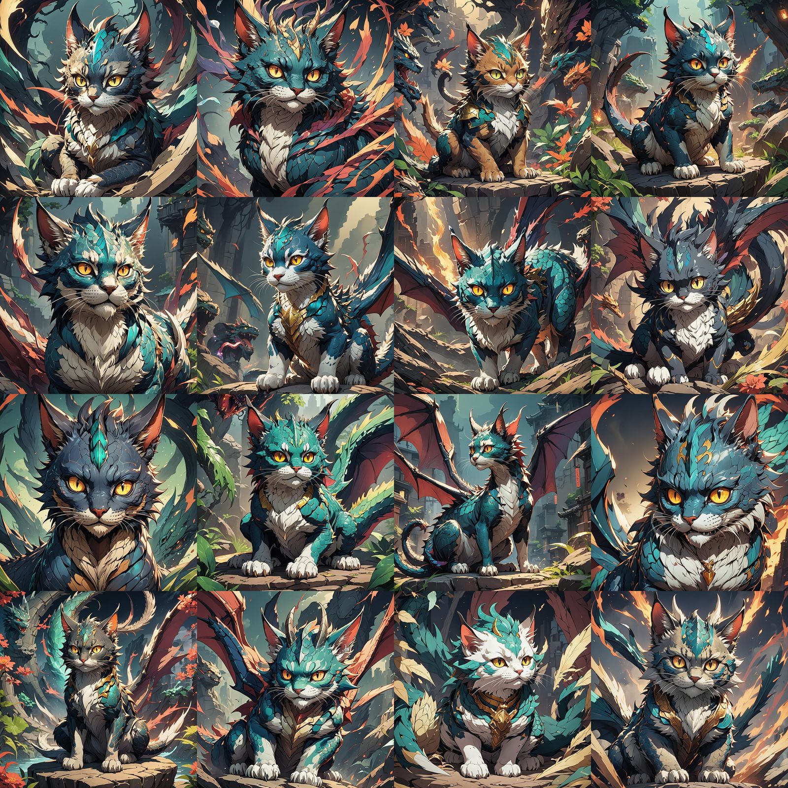 Anime Dragon Cat in Studio Trigger Style