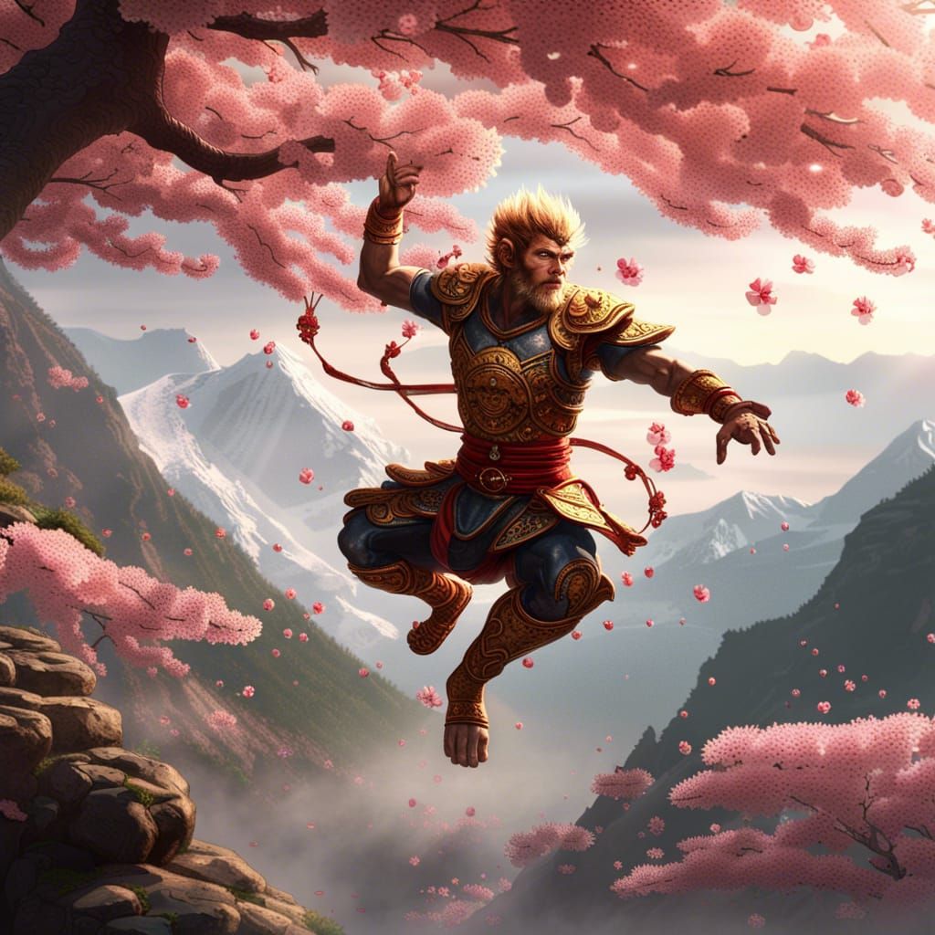 Sun Wukong in Dark Fantasy Style