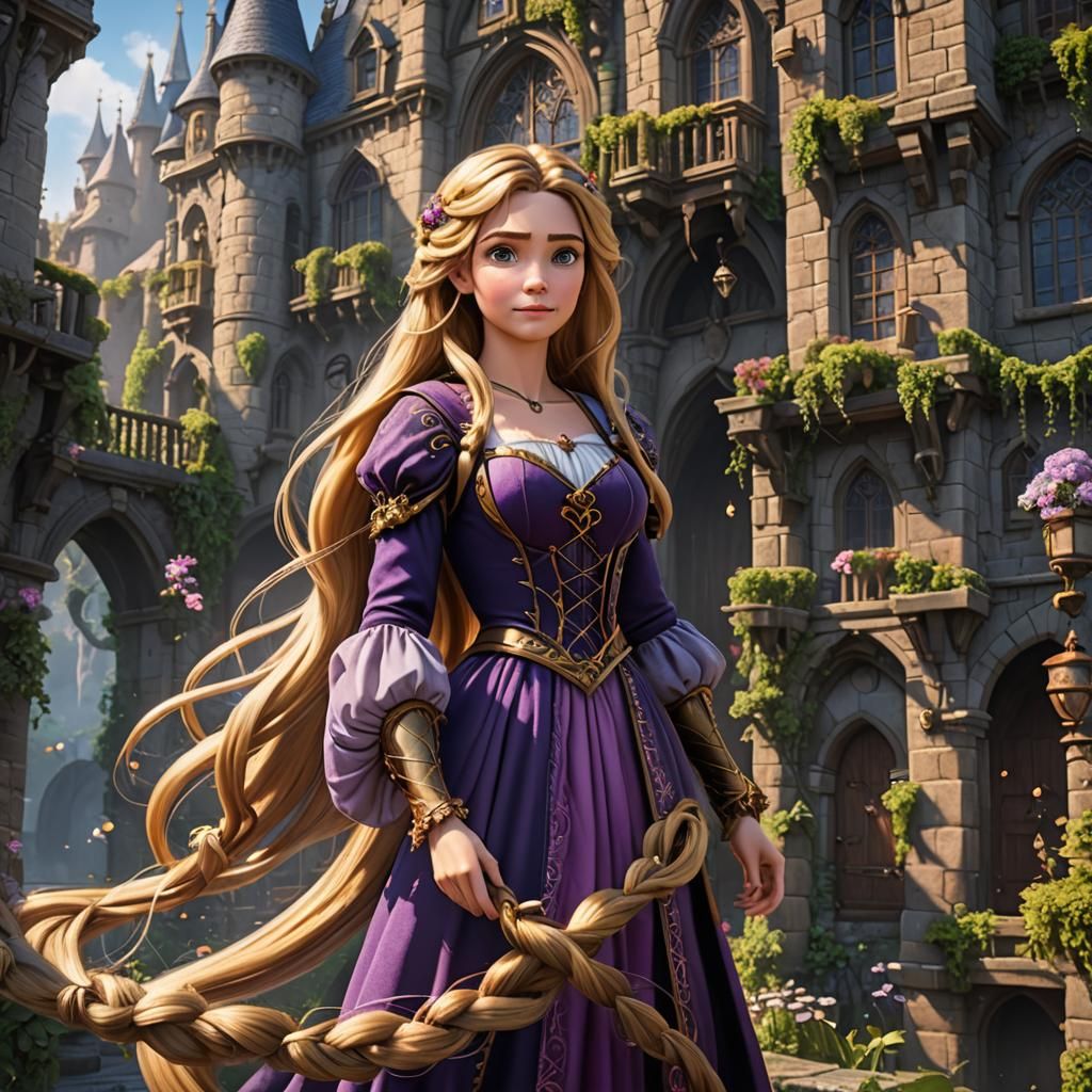 Anime Rapunzel Fantasy Concept Art in 8K