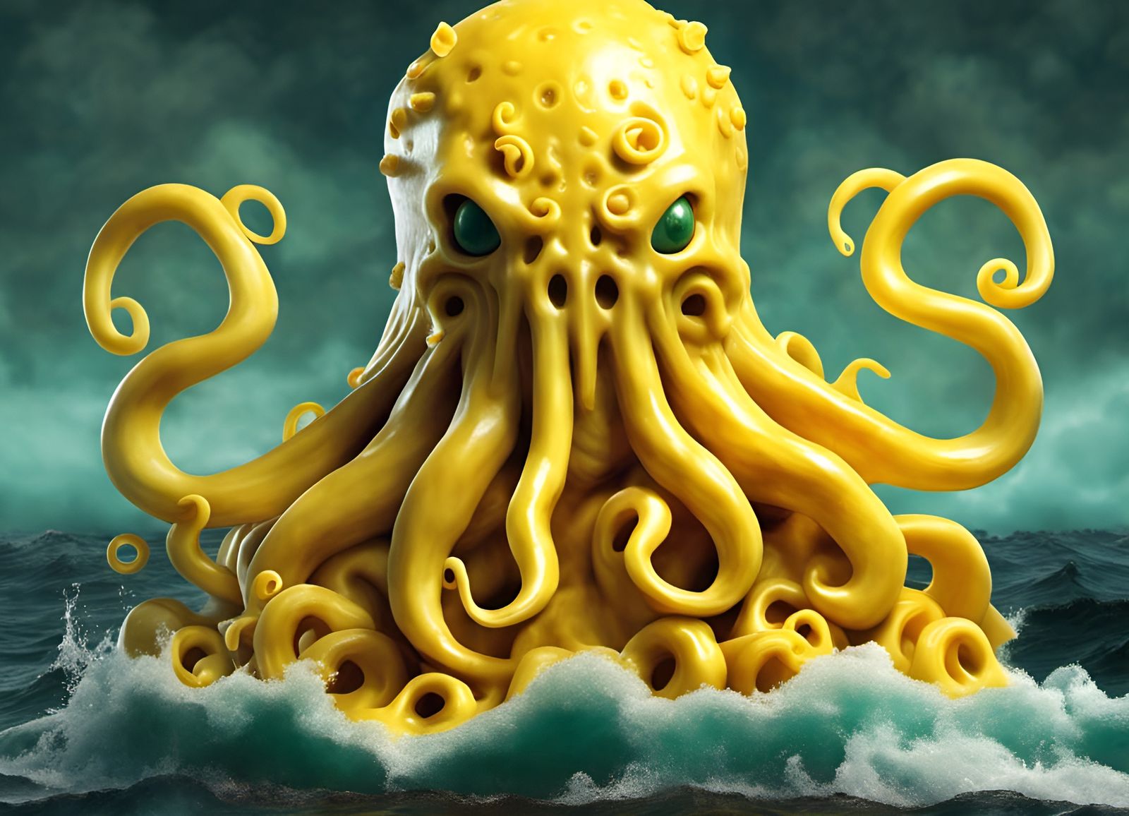Cthulhu Made of Cheese Rises From Ocean