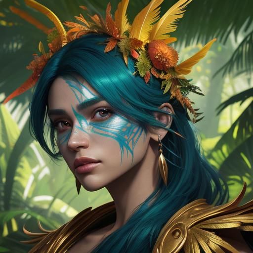 Exotic Bird Portrait in Fauvist Style