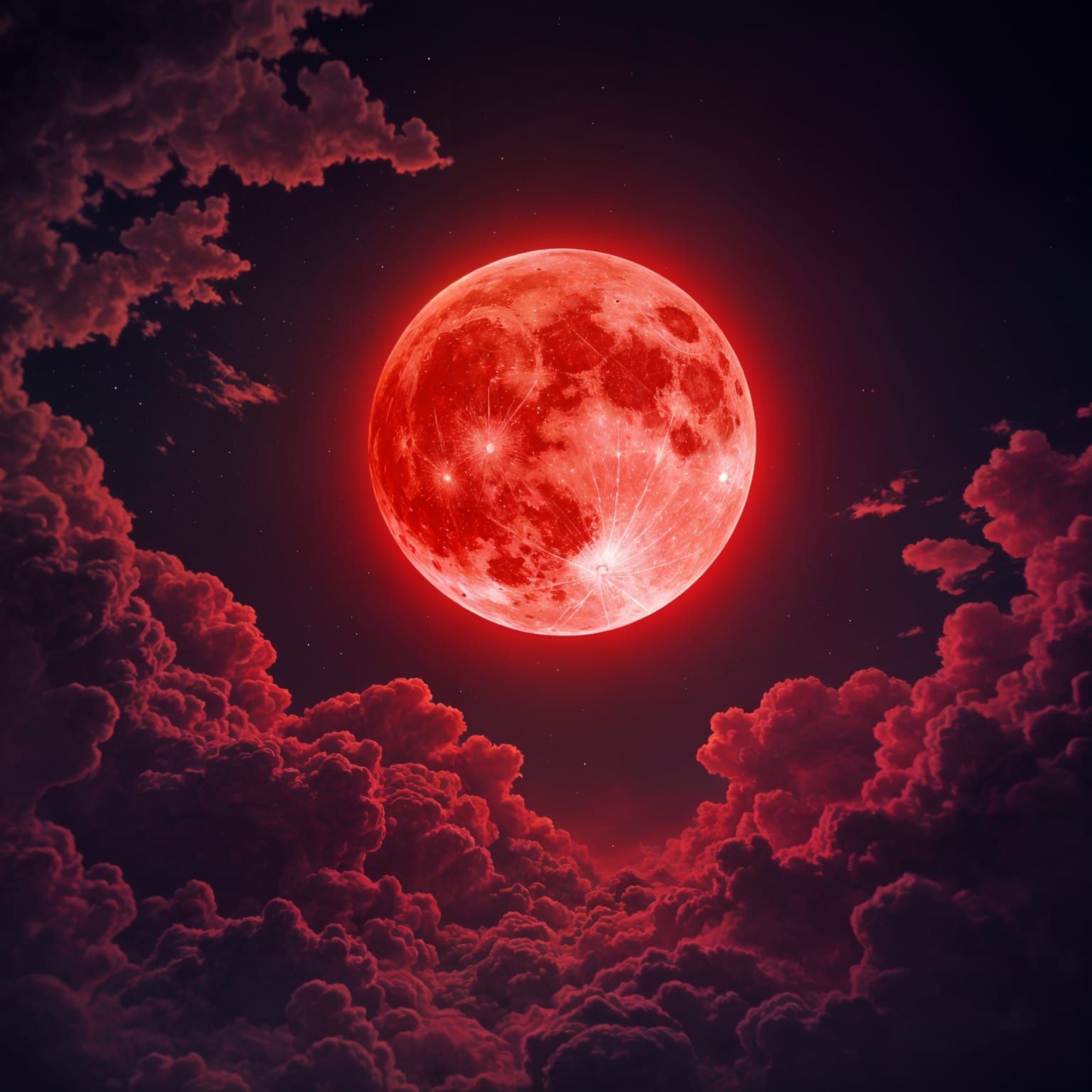 Anime Style Blood Moon in 8K Resolution