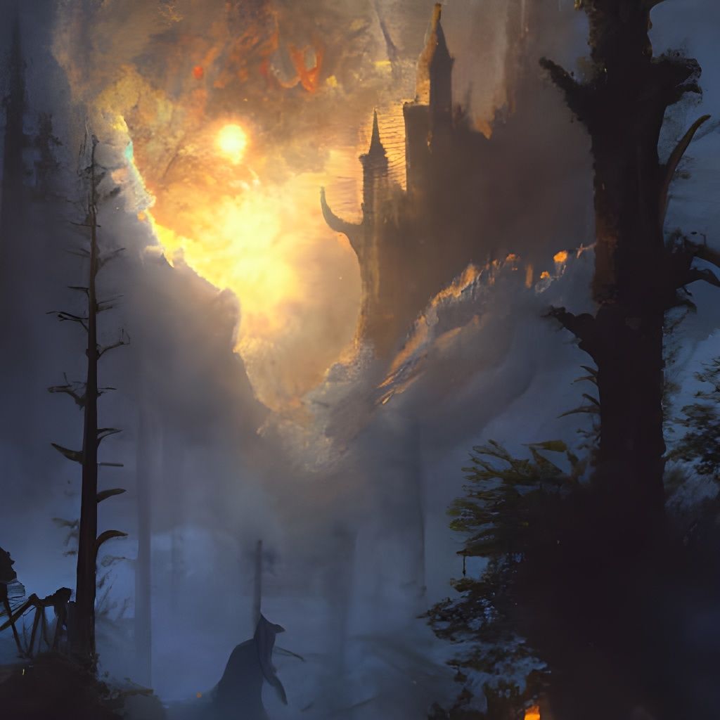 Ethereal Gothic Art: Last Light's Embrace