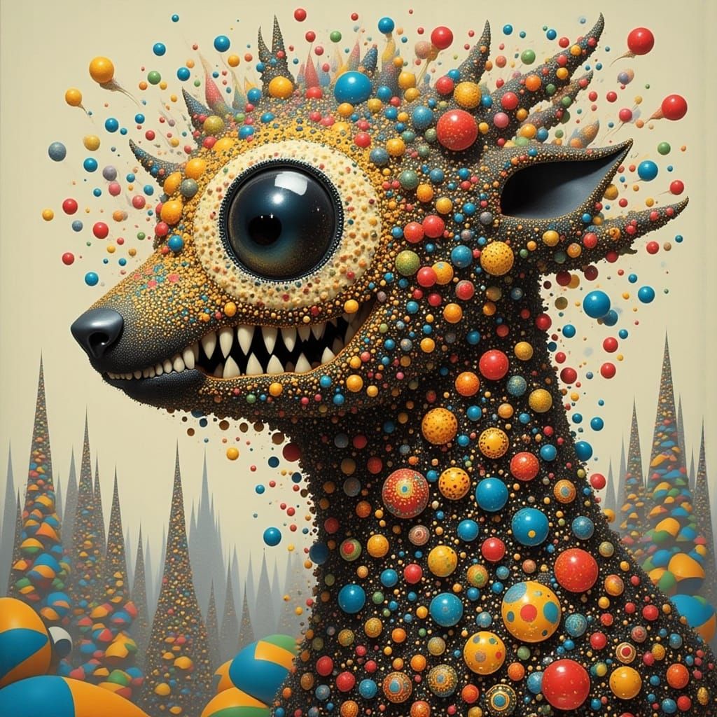 Golden Emperor in Psychedelic Surrealist Art