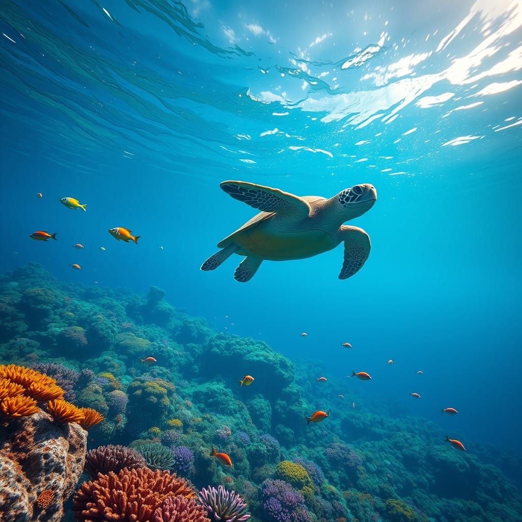 Vibrant Coral Reefs in Crystal Clear Waters
