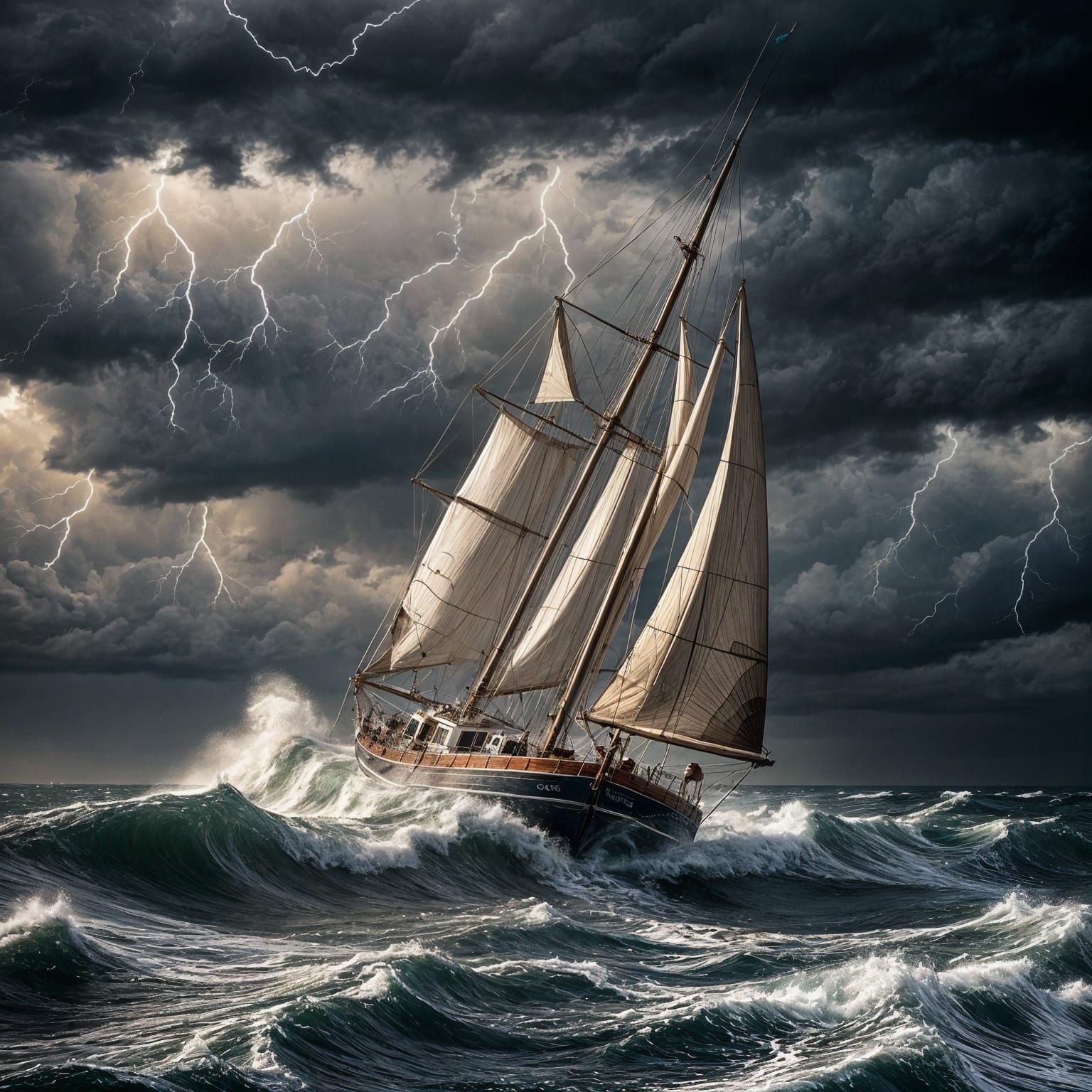 Stormy Seas: A Lone Sailboat's Struggle