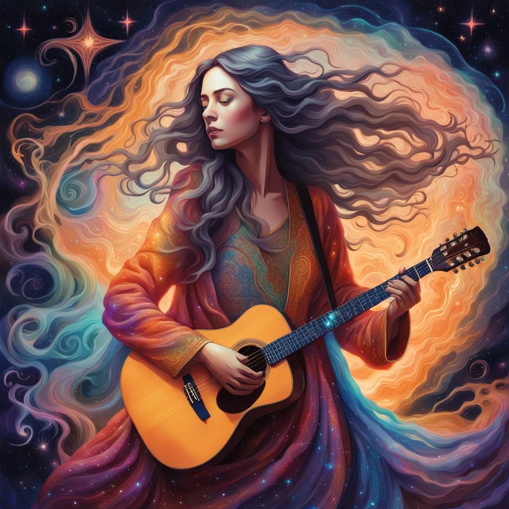 Ethereal Woman in Nebula: a Bio Art Experiment