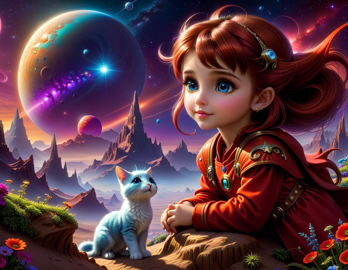 Ethereal Creature on Alien Planet in Fantasy Style