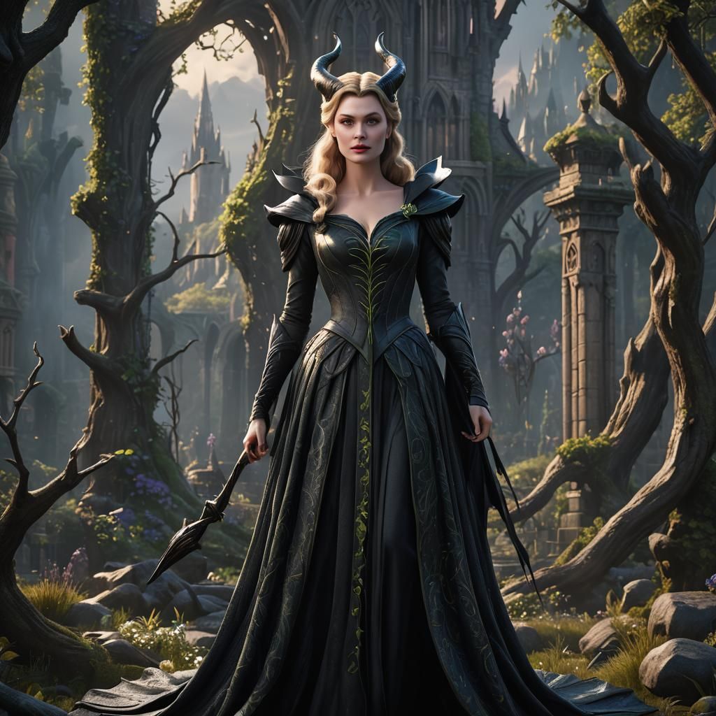 Princess Aurora as Maleficent: Detailed Fantasy Art