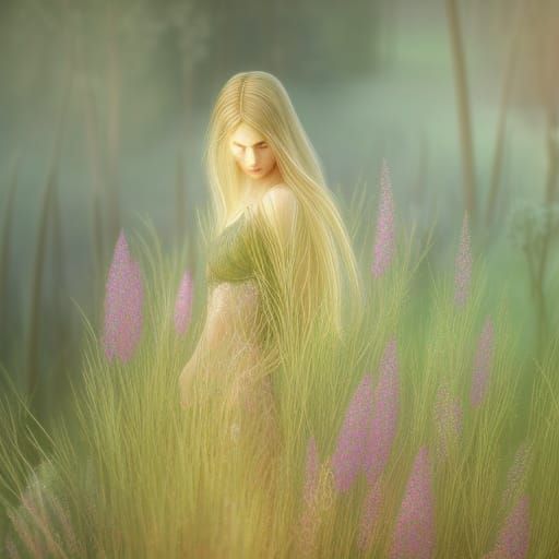 Dreamy Sleeping Woman in Surreal Morning Light