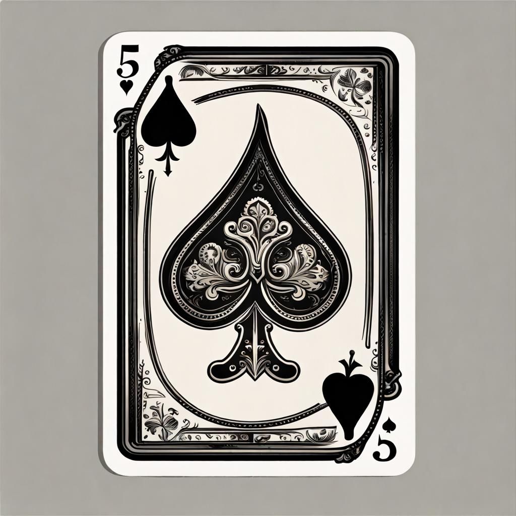 Five of Spades in French Card Style
