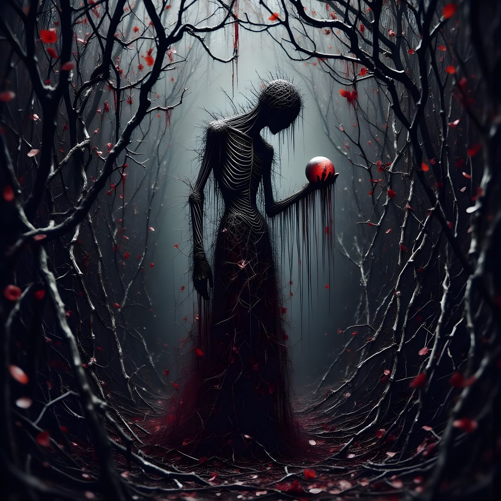 Wire Fool in Thorn Maze: Macabre Art