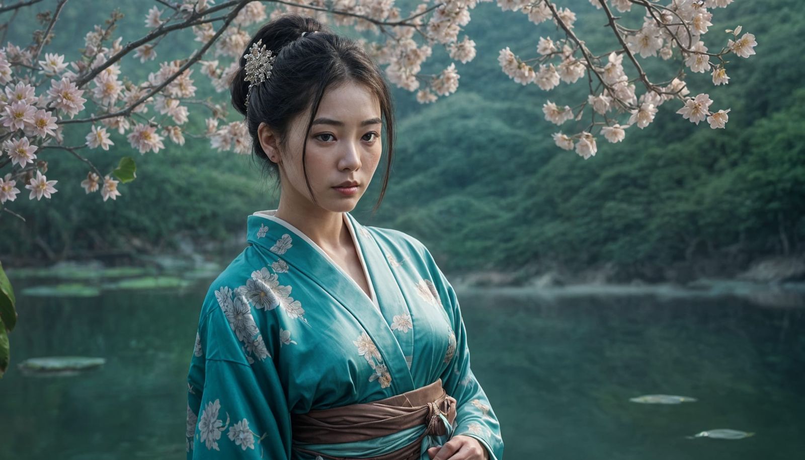 Mysterious Lady in Cosmic Twilight