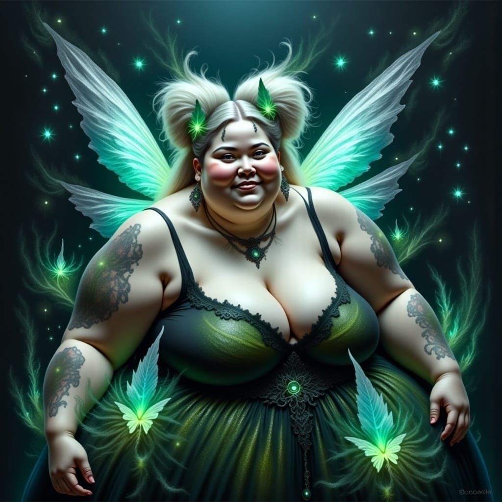 Bioluminescent Fairy with Organic Motherboard Wings