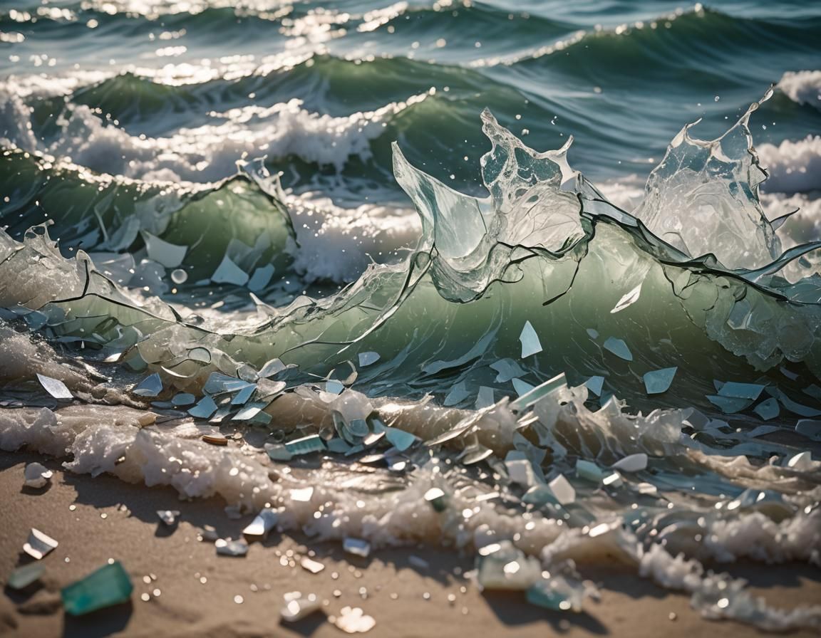 Ocean Waves of Broken Glass: Professional Photography
