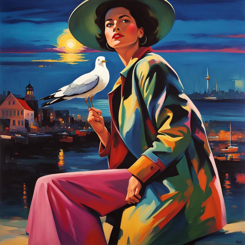 Seagull Companion: Retro City Pop Impressionism