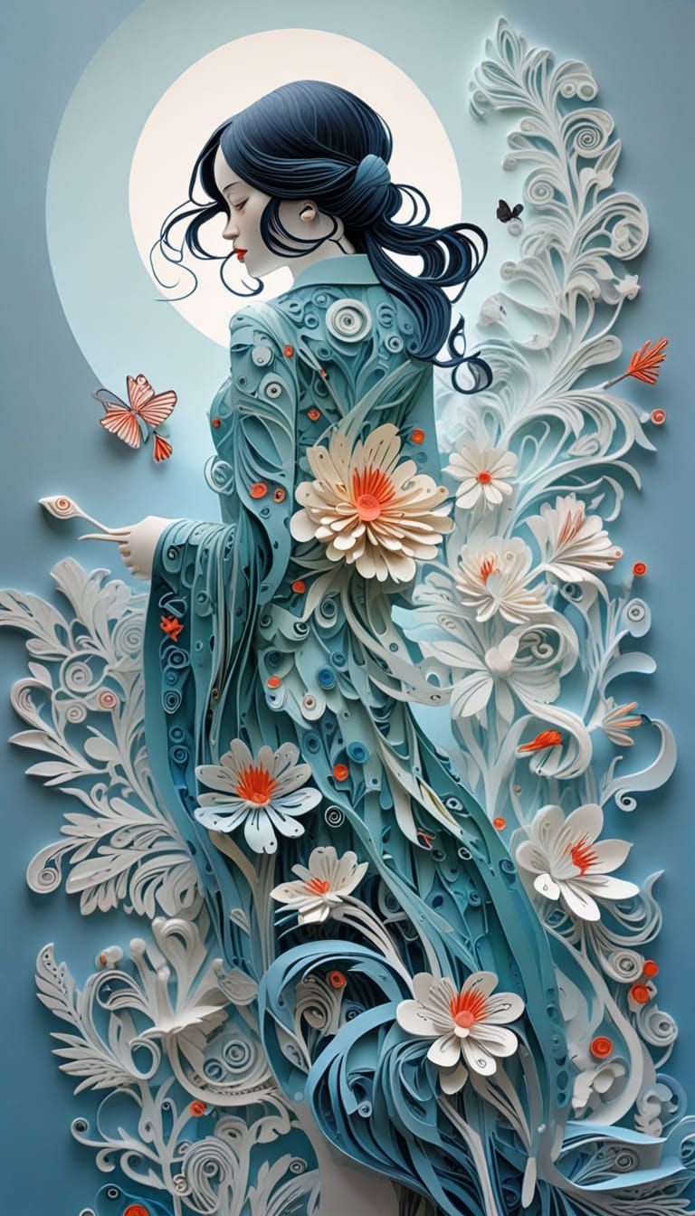 Whimsical Paper Cut Art in Vibrant Colors