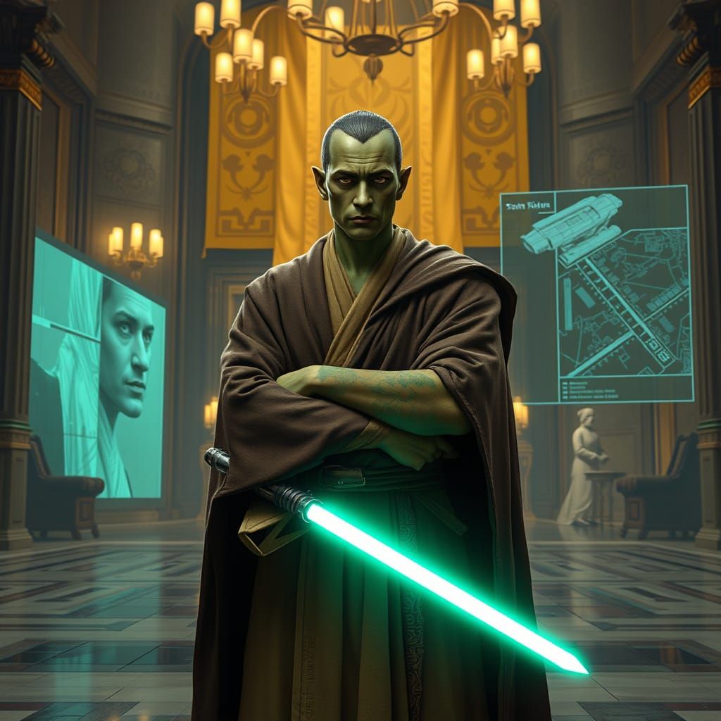 Jedi Knight in Regal Onderon Throne Room