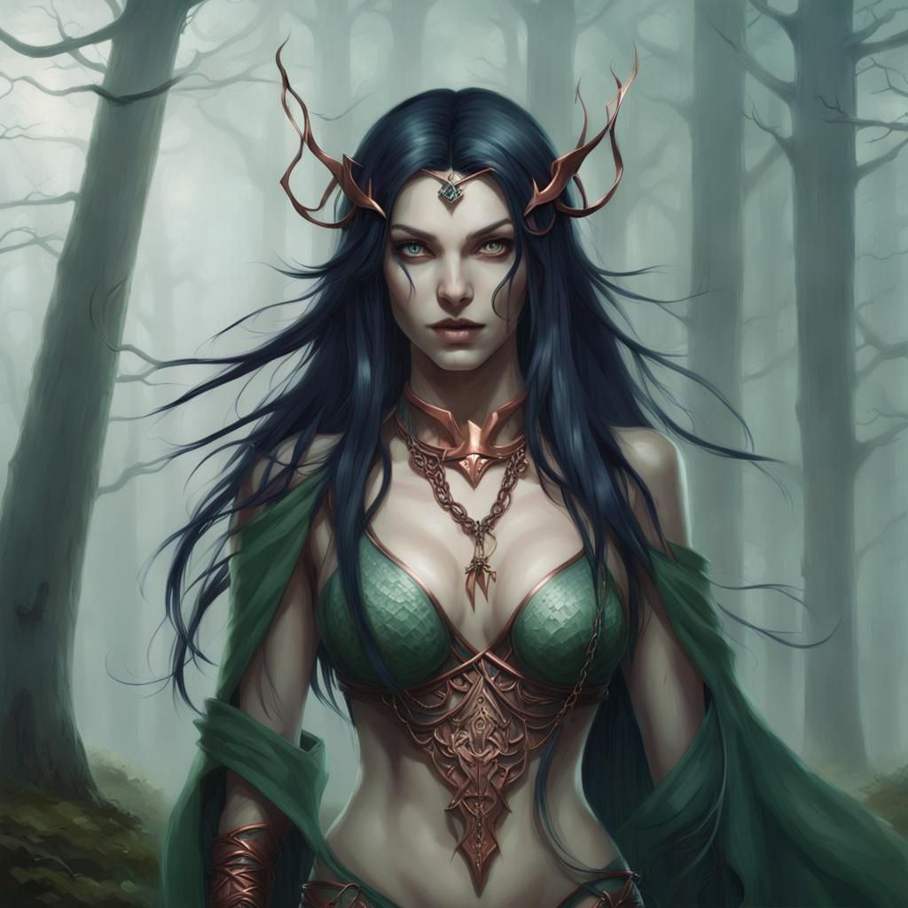 Glamorous Elf Aita in a Foggy Forest