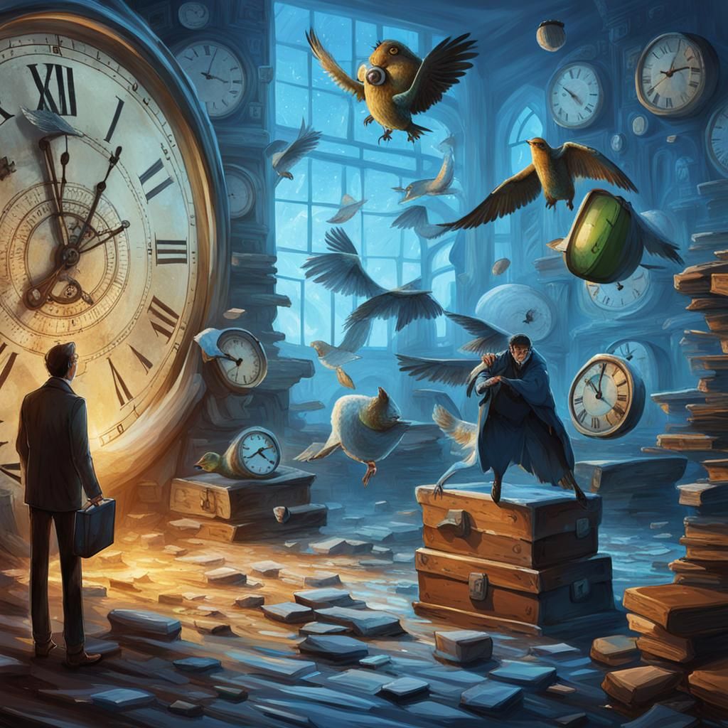 Time Runs, Time Flies: A Conceptual AI Image