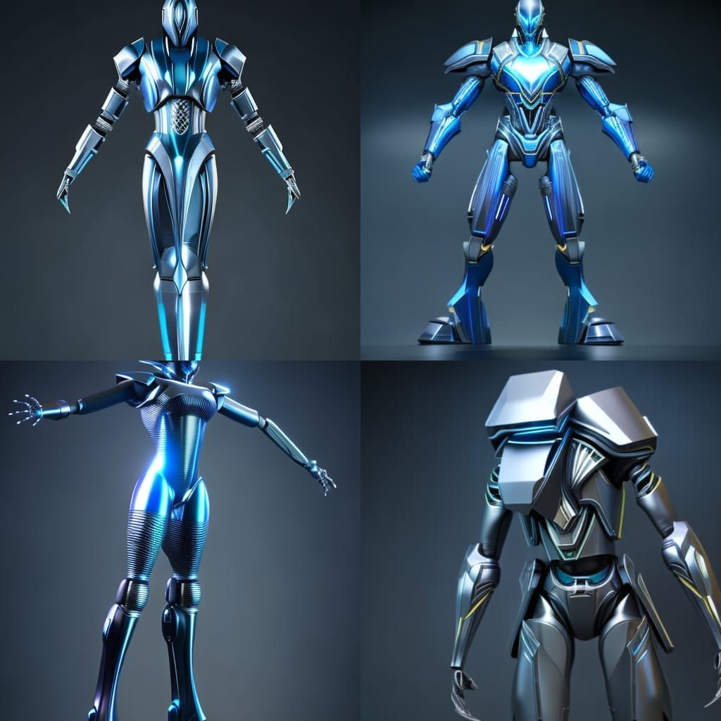 Ethereal Android with Elongated Cranium in 8k