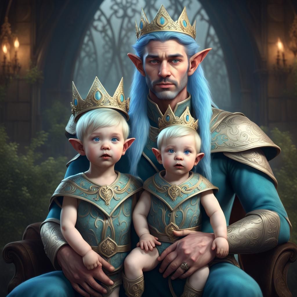 Epic Family Portrait of Elf Couple with Son