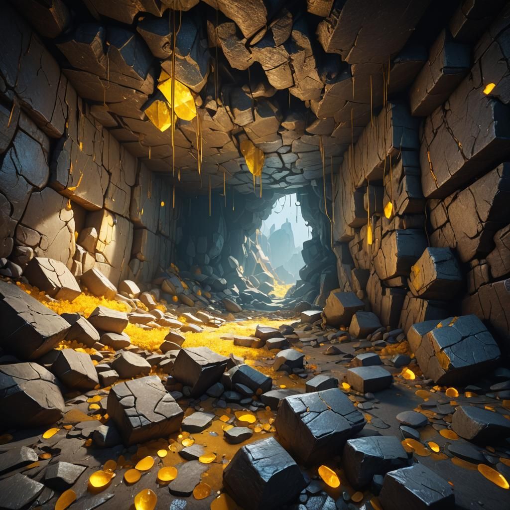 Sunlit Quartz Mine in Detailed Matte Painting