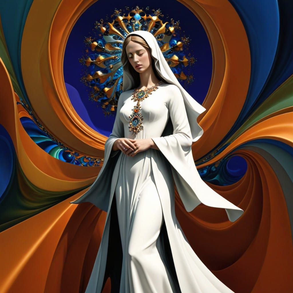 Vestal Goddess in Vibrant Modernist Abstraction