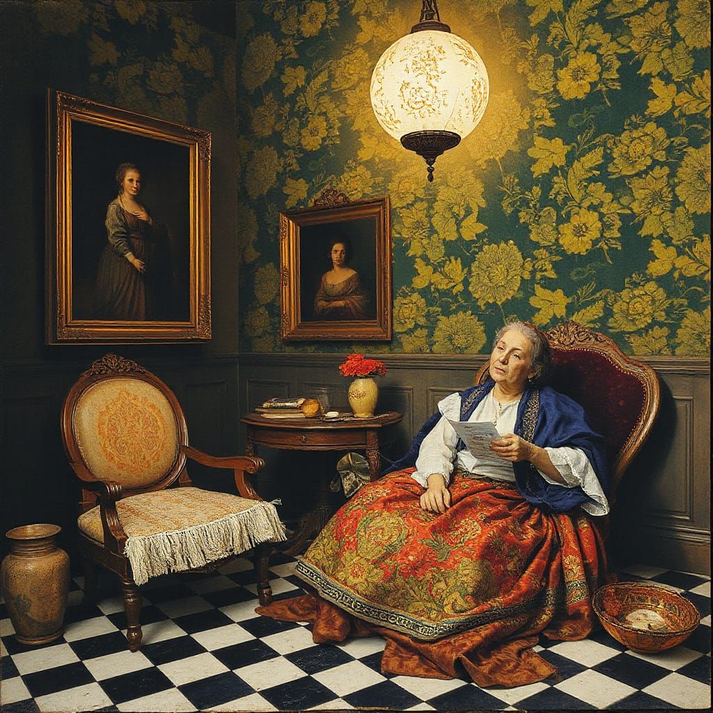 Lady sitting on a chair