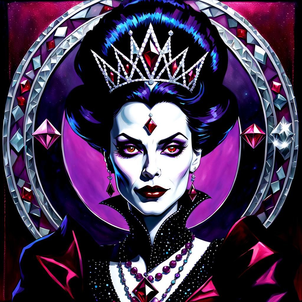 Evil Queen of Diamonds Portrait in Impasto Style