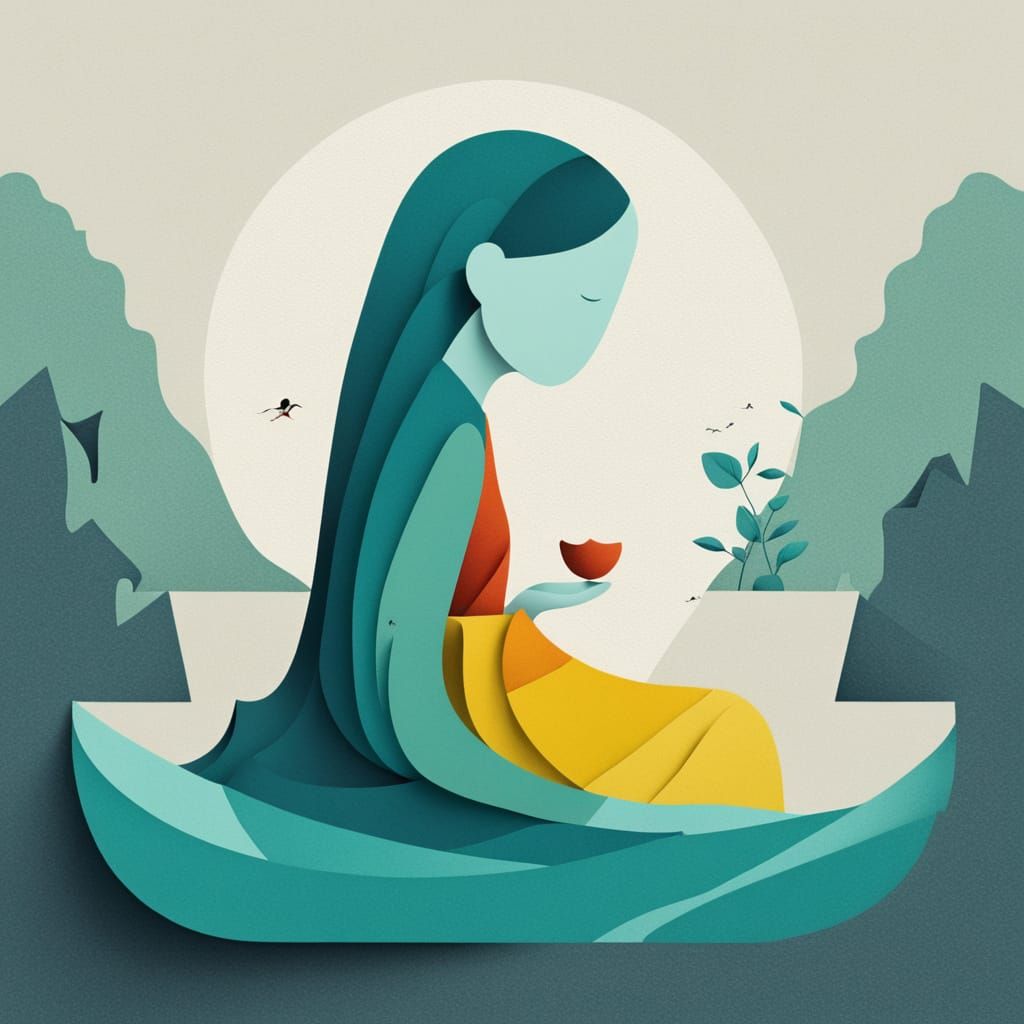 Whimsical Watercolor Illustration of a Young Girl