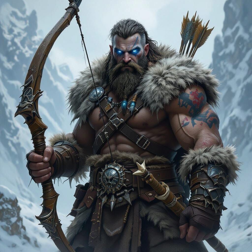 Legendary Hunter in Dark Fantasy Style, 8K